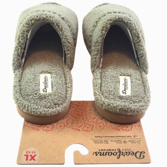 Dearfoam Slippers NWT Cozy Comfort Green Slip-On XLarge Size 11-12 - Picture 3 of 6
